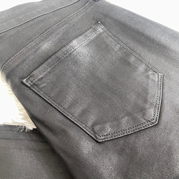 L'Agence Jyothi High Rise Split Ankle Skinny Pants Noir Coated Black Size 31 - Picture 8 of 15